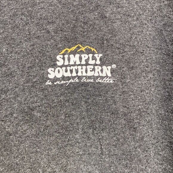 Simply Southern Women's Gray Elevate your Soul Short Sleeve Shirt Size Large - Picture 3 of 6